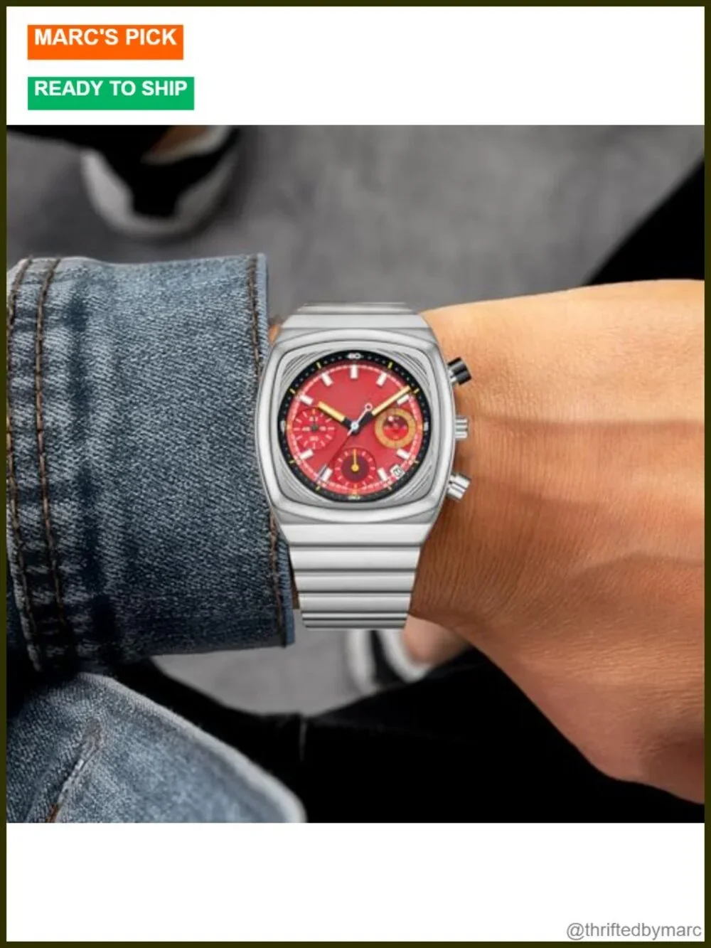 Chronograph Stainless Steel Waterproof Analog Business Wristwatch for Men